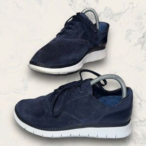 VIONIC 355 Taylor Navy Blue Suede Sneakers Walking Comfort Shoe Women’s Size 8